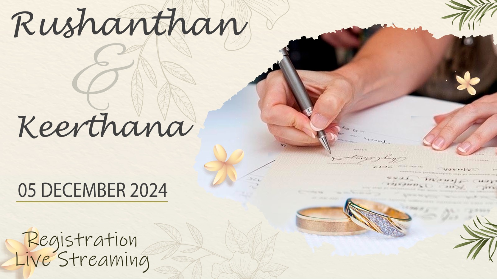 live Album Rushanthan ❤️ Keerthana - Registration Live Streaming